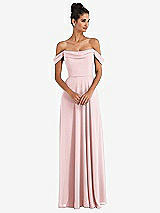 Front View Thumbnail - Ballet Pink Off-the-Shoulder Draped Neckline Maxi Dress