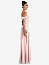 Side View Thumbnail - Ballet Pink Off-the-Shoulder Draped Neckline Maxi Dress