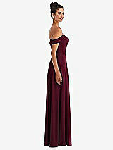 Side View Thumbnail - Cabernet Off-the-Shoulder Draped Neckline Maxi Dress