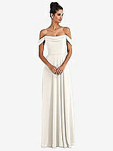 Front View Thumbnail - Ivory Off-the-Shoulder Draped Neckline Maxi Dress