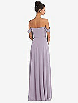 Rear View Thumbnail - Lilac Haze Off-the-Shoulder Draped Neckline Maxi Dress