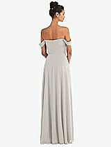 Rear View Thumbnail - Oyster Off-the-Shoulder Draped Neckline Maxi Dress