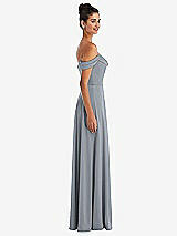 Side View Thumbnail - Platinum Off-the-Shoulder Draped Neckline Maxi Dress