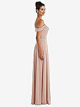 Side View Thumbnail - Toasted Sugar Off-the-Shoulder Draped Neckline Maxi Dress