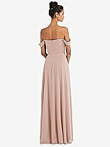 Rear View Thumbnail - Toasted Sugar Off-the-Shoulder Draped Neckline Maxi Dress
