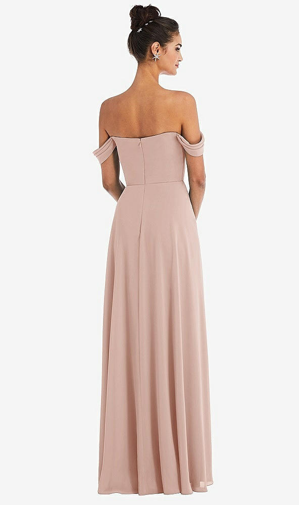 Back View - Toasted Sugar Off-the-Shoulder Draped Neckline Maxi Dress