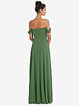 Rear View Thumbnail - Vineyard Green Off-the-Shoulder Draped Neckline Maxi Dress