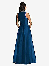 Rear View Thumbnail - Comet Plunging Neckline Pleated Skirt Maxi Dress with Pockets
