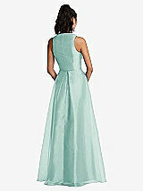 Rear View Thumbnail - Coastal Plunging Neckline Pleated Skirt Maxi Dress with Pockets