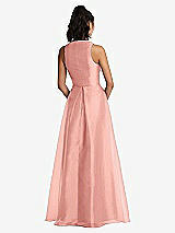 Rear View Thumbnail - Apricot Plunging Neckline Pleated Skirt Maxi Dress with Pockets