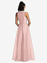 Rear View Thumbnail - Rose - PANTONE Rose Quartz Plunging Neckline Pleated Skirt Maxi Dress with Pockets