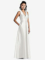 Side View Thumbnail - Starlight Plunging Neckline Pleated Skirt Maxi Dress with Pockets