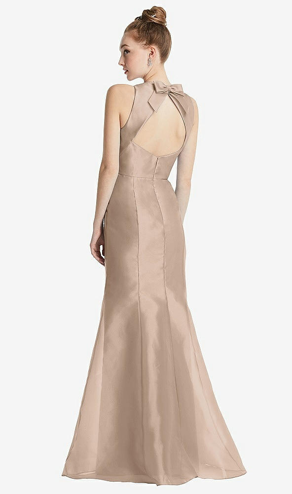 Front View - Topaz Bateau Neck Open-Back Maxi Dress with Bow Detail
