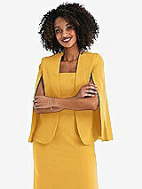 Front View Thumbnail - NYC Yellow Open-Front Split Sleeve Cape Jacket