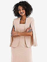 Front View Thumbnail - Cameo Open-Front Split Sleeve Cape Jacket