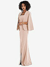 Side View Thumbnail - Cameo Open-Front Split Sleeve Cape Jacket