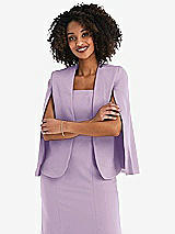 Front View Thumbnail - Pale Purple Open-Front Split Sleeve Cape Jacket