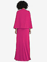 Rear View Thumbnail - Think Pink Open-Front Split Sleeve Cape Jacket