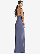 Alt View 3 Thumbnail - French Blue Cowl-Neck Draped Wrap Maxi Dress with Front Slit