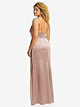 Rear View Thumbnail - Toasted Sugar Cowl-Neck Draped Wrap Maxi Dress with Front Slit