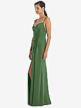 Alt View 2 Thumbnail - Vineyard Green Cowl-Neck Draped Wrap Maxi Dress with Front Slit