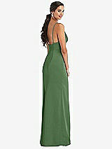 Alt View 3 Thumbnail - Vineyard Green Cowl-Neck Draped Wrap Maxi Dress with Front Slit