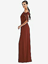 Side View Thumbnail - Auburn Moon Off-the-Shoulder Tie Detail Maxi Dress with Front Slit