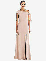 Front View Thumbnail - Cameo Off-the-Shoulder Tie Detail Maxi Dress with Front Slit
