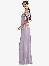 Side View Thumbnail - Lilac Haze Off-the-Shoulder Tie Detail Maxi Dress with Front Slit
