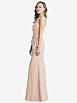 Side View Thumbnail - Cameo Halter Maxi Dress with Cascade Ruffle Slit