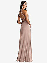 Front View Thumbnail - Neu Nude Stand Collar Halter Maxi Dress with Criss Cross Open-Back