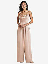 Front View Thumbnail - Cameo Cowl-Neck Spaghetti Strap Maxi Jumpsuit with Pockets