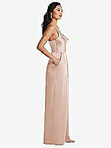 Side View Thumbnail - Cameo Cowl-Neck Spaghetti Strap Maxi Jumpsuit with Pockets