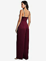 Rear View Thumbnail - Cabernet Cowl-Neck Spaghetti Strap Maxi Jumpsuit with Pockets