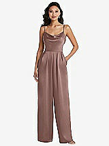 Alt View 1 Thumbnail - Sienna Cowl-Neck Spaghetti Strap Maxi Jumpsuit with Pockets