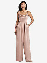 Alt View 1 Thumbnail - Toasted Sugar Cowl-Neck Spaghetti Strap Maxi Jumpsuit with Pockets