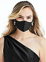 Alt View 2 Thumbnail - Black Satin Twill Reusable Face Mask