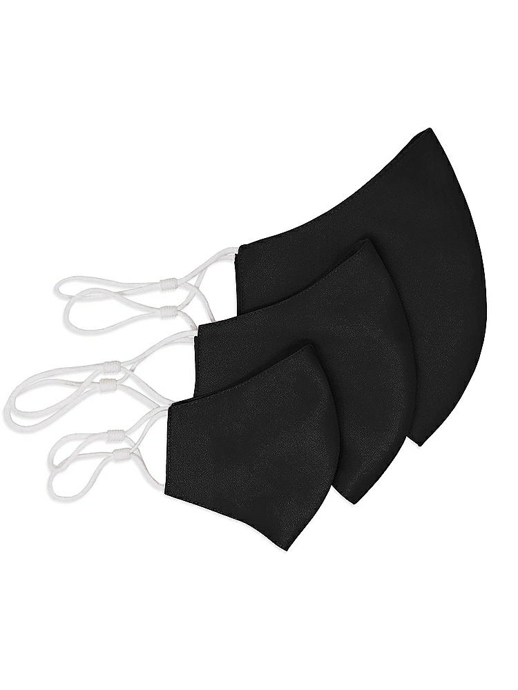 Back View - Black Satin Twill Reusable Face Mask