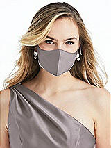 Alt View 2 Thumbnail - Cashmere Gray Satin Twill Reusable Face Mask