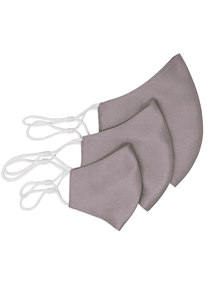 Back View - Cashmere Gray Satin Twill Reusable Face Mask