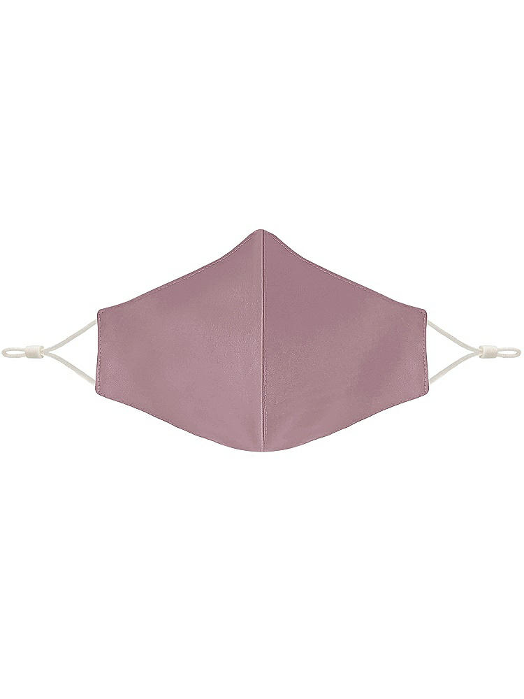 Front View - Dusty Rose Satin Twill Reusable Face Mask