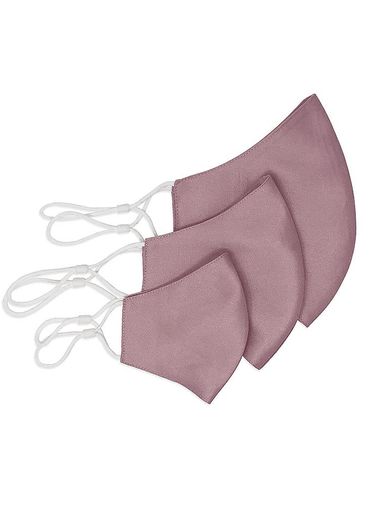 Back View - Dusty Rose Satin Twill Reusable Face Mask