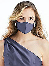 Alt View 2 Thumbnail - French Blue Satin Twill Reusable Face Mask