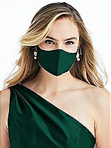 Alt View 2 Thumbnail - Hunter Green Satin Twill Reusable Face Mask