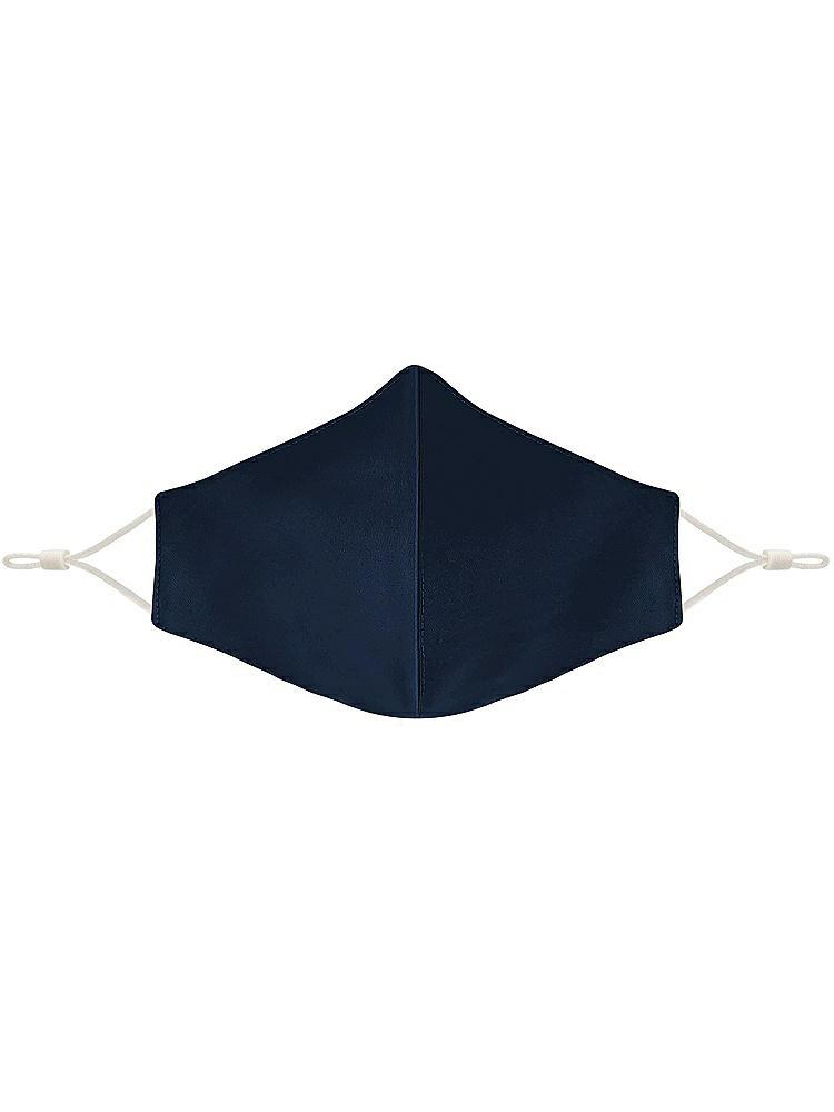 Front View - Midnight Navy Satin Twill Reusable Face Mask
