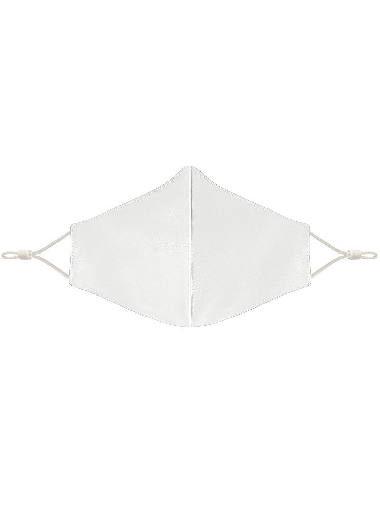 Front View - White Satin Twill Reusable Face Mask