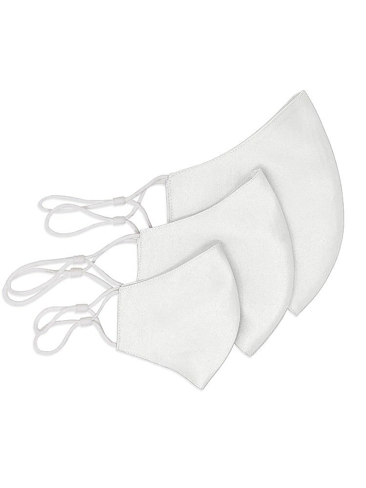 Back View - White Satin Twill Reusable Face Mask