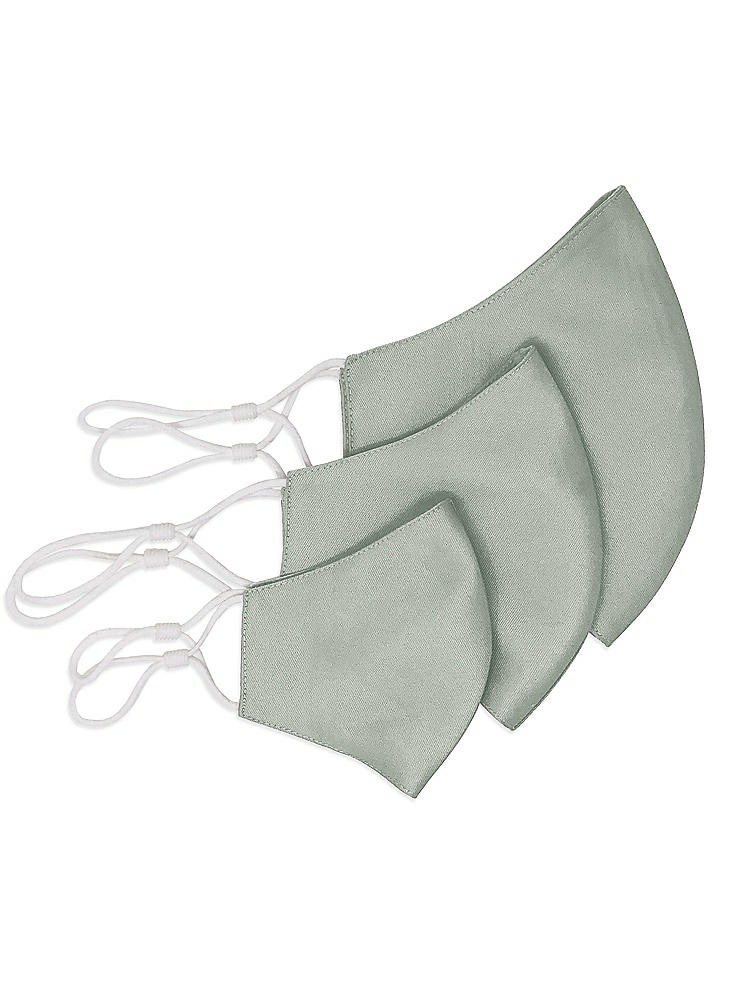 Back View - Willow Green Satin Twill Reusable Face Mask