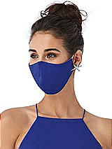 Alt View 2 Thumbnail - Cobalt Blue Crepe Reusable Face Mask