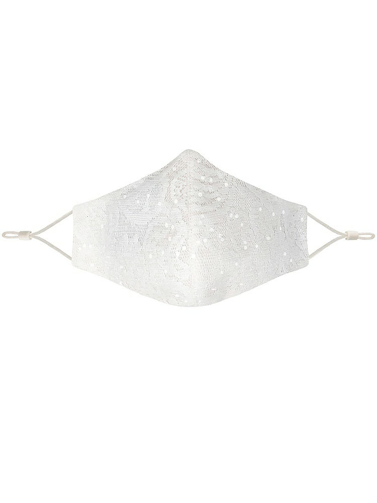 Front View - Ivory Sequin Lace Reusable Face Mask